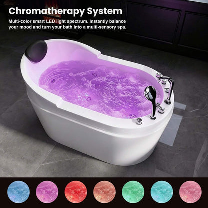 Aqualis Large Premium Acrylic Whirlpool Tub With Air Jets Pillow And Seat (SAK17326)
