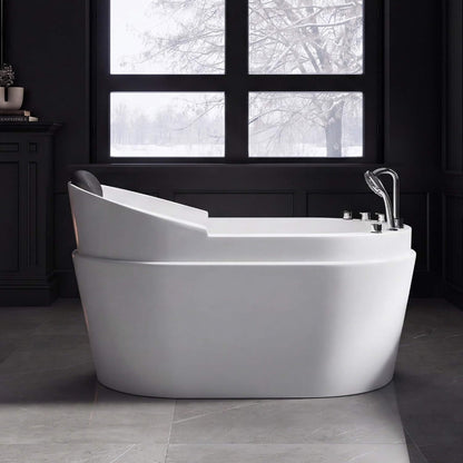 Aqualis Large Premium Acrylic Whirlpool Tub With Air Jets Pillow And Seat (SAK17326)