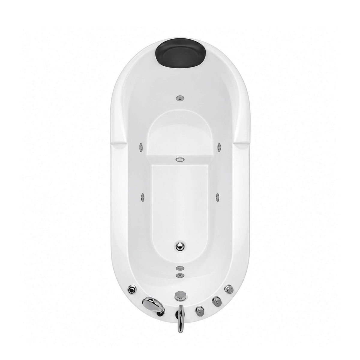 Aqualis Large Premium Acrylic Whirlpool Tub With Air Jets Pillow And Seat (SAK17326)