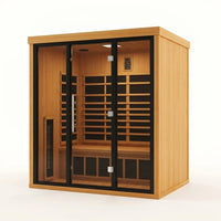 Infrared Sauna Cabin Designed for Home Wellness, Dual Glass Front, Full-Body Heating Panels, 5-Year Warranty