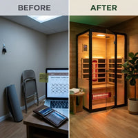 Infrared Sauna Cabin Designed for Home Wellness, Dual Glass Front, Full-Body Heating Panels, 5-Year Warranty — product view 4